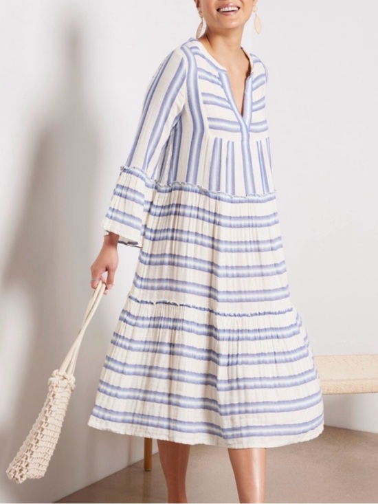 Faherty Dream Cotton Gauze Vida Midi Dress Size Medium - Picture 2 of 7